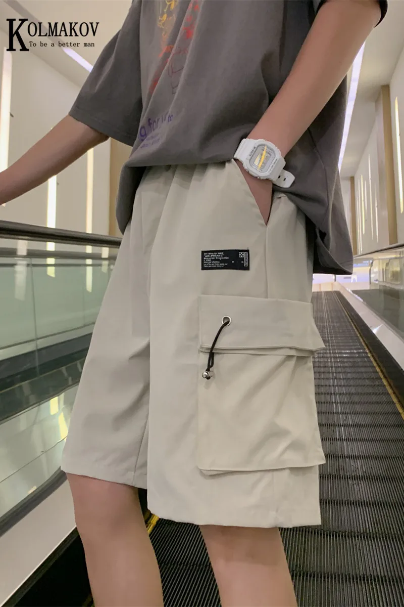 

KOLMAKOV New Summer 2021 Men's Shorts Cargo Shorts Beach Shorts Large Size Casual Loose Sports 3 Color Size M-5XL