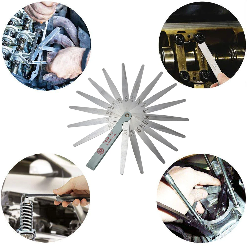 Щуп с 17 толщинами лезвий стальной метрический зазор измерительный инструмент от