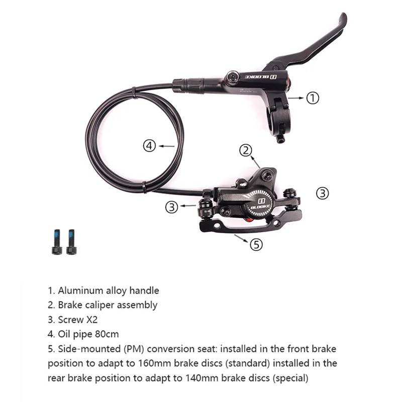 

BLOOKE BM-M510 Brake 1400/800 Left Rear 1400mm Right Front 800mm with A Pair Of 160mm rotor For MTB Bike Bicycle Parts