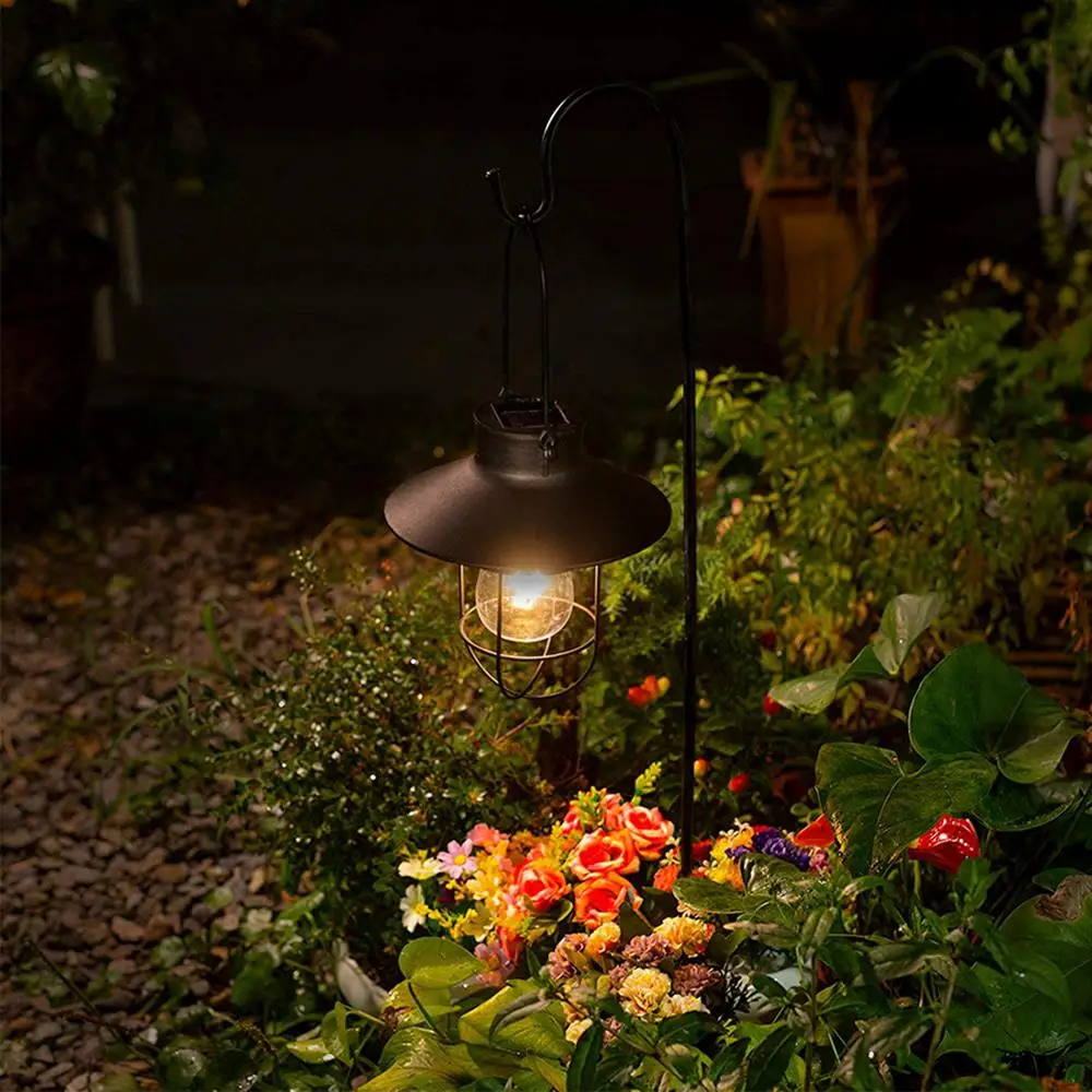 

Фонарь на солнечной батарее, лампа в деревенском стиле с лампочками Эдисона теплого белого цвета для украшения сада, двора, патио, крыльца