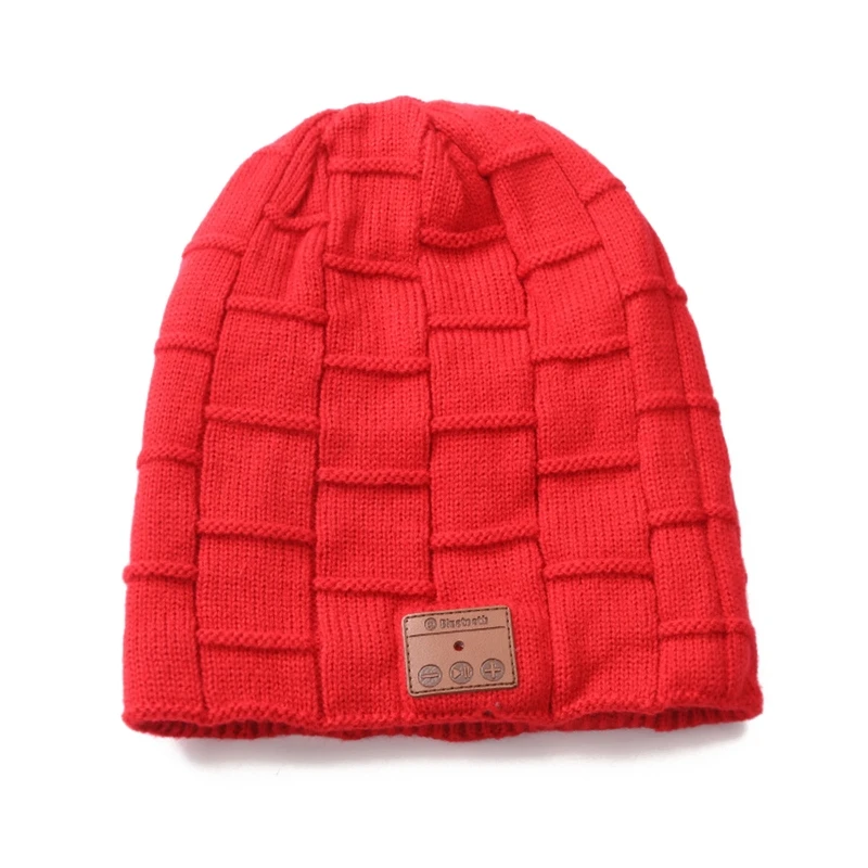 

Knitted Velvet Winter Warm Wireless Bluetooth Headset Cap Music Headphones Hat 53CD