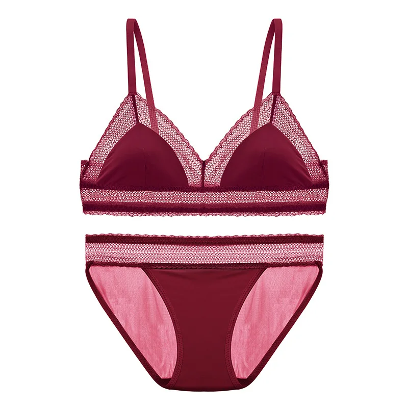 OLOMLB французский бюстгальтер без косточек сексуальный кружевной с треугольными