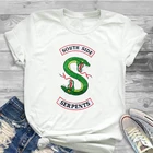 Футболка женская, со змеиным принтом, с коротким рукавом