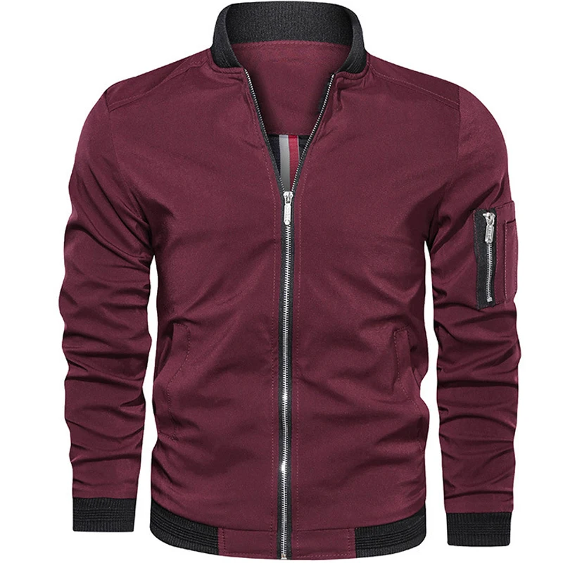 

bomber jacket mens Jacket Men Casual Male Streetwear Mens Jackets and Coats Men's Bomber Jacket Simple British Style Man Coat