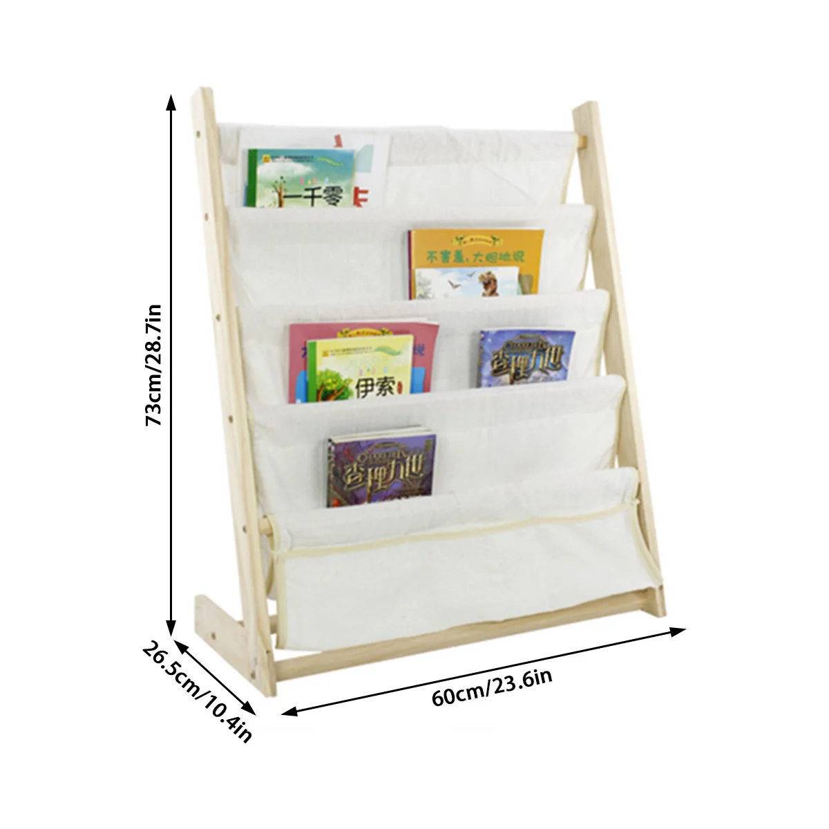 

5 Tiers Simple Bookshelf Storage Shelf For Kids Solid Wood Floor Standing Children Bookcase Children Bookshelf Reading Rack