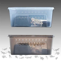 plastic feeding box ventilation holes easy to clean solid color feeding hatching container reptile feeding box pet supplies