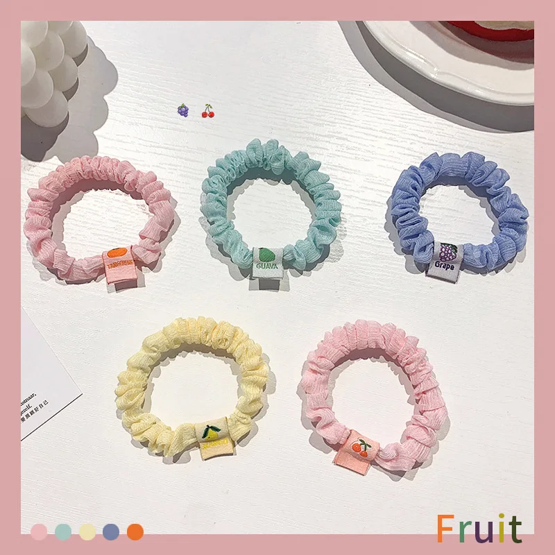 

2021 New Fruit Print Hair Ties Daily Hair Accessories Women Headband Scrunchies Girls Hair Band Fashion Hairbands Headwear