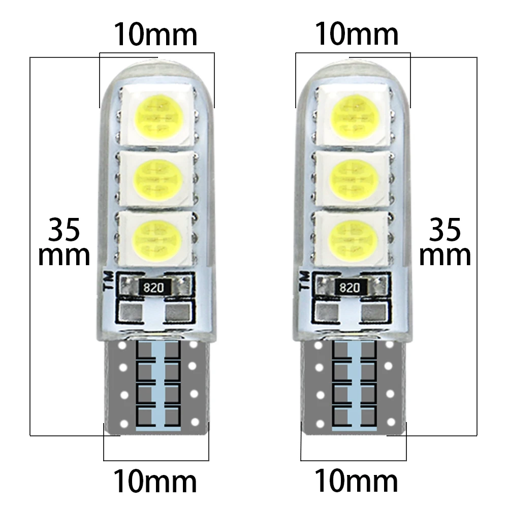 100pcs Auto T10 W5W LED car Bulbs 194 5630 6Chips COB Silicone Shell Car Marker interior Reading lamp Silica Gel Wedge Wholesale |