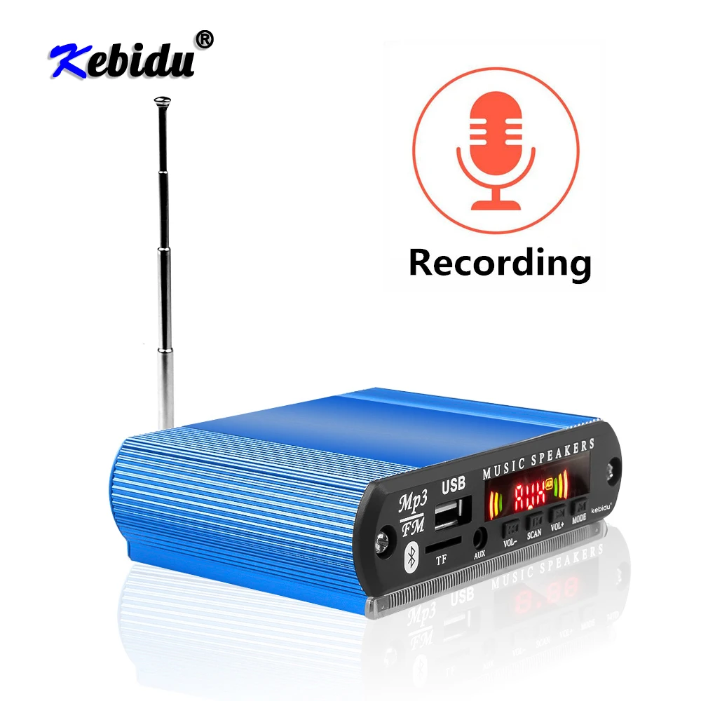 Kebidu 12 в беспроводной Bluetooth MP3 плеер WMA декодер доска автомобильное радио с функцией записи Поддержка USB/SD/FM аудио модуль