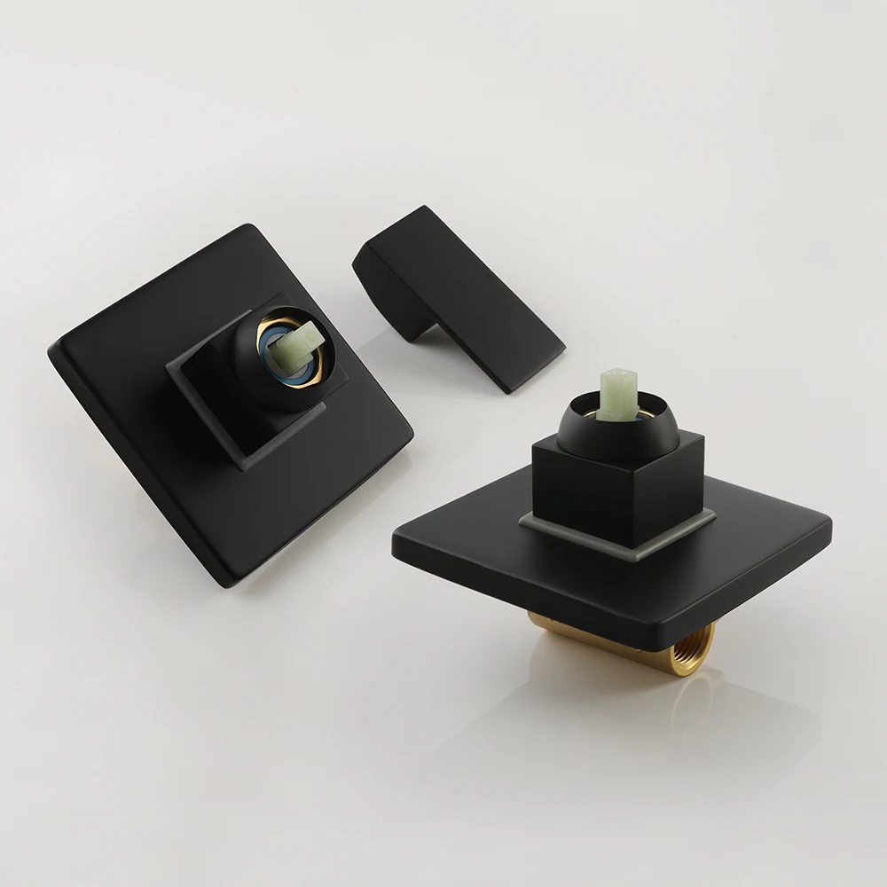 

Mixing Hot and Cold Valve Body Faucet Copper Black Single Handle Concealed Shower Mixer Bathroom In-wall Type HG-8002