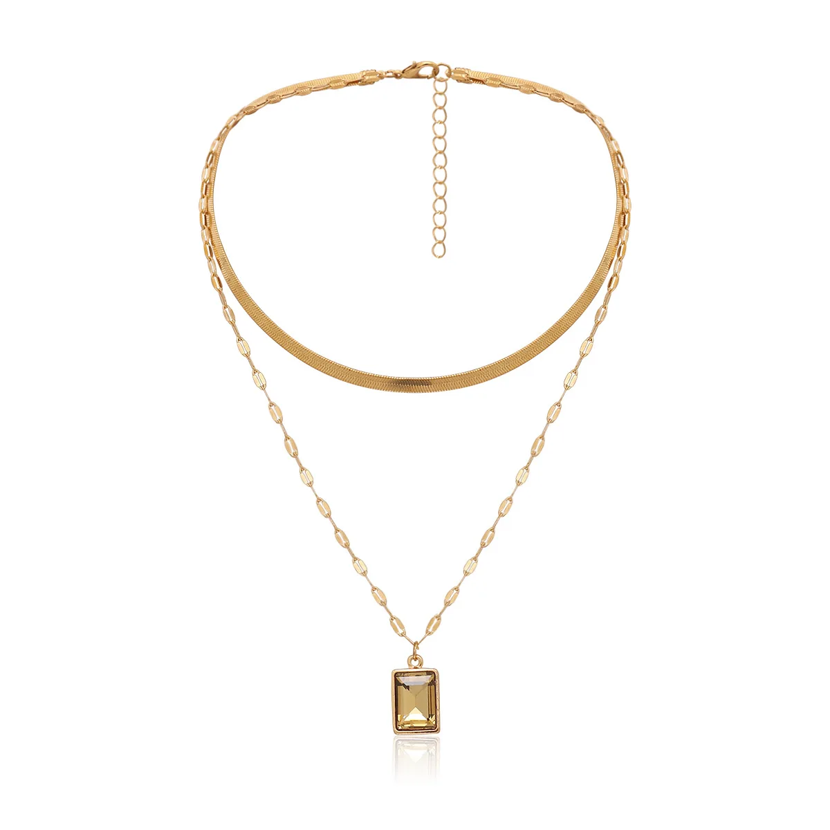 Женское многослойное ожерелье цепочка ZA в стиле панк массивное с кулоном виде