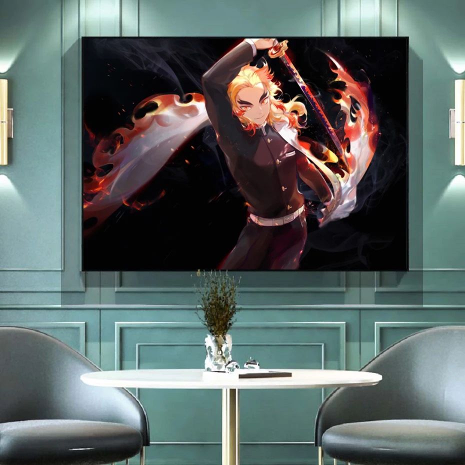 

Anime Kimetsu No Yaiba Character Poster Wall Decor Painting Kids Gift Print Print Living Room Kids Bedroom Home Decor