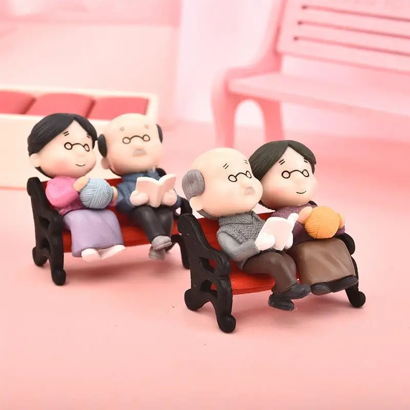 3 шт./компл. фигурки стул книга дедушка старая пара DIY мини-Сказочный Сад кукла с