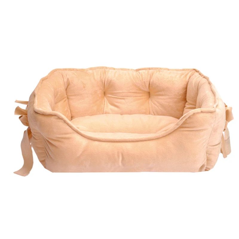 

Soft Candy Colors Bow Princess Dog Bed Soft Fleece Cat Bed Puppy Pet Dog Cat Denim Thick Sturdy Mat Cozy Warm Bed High Quality
