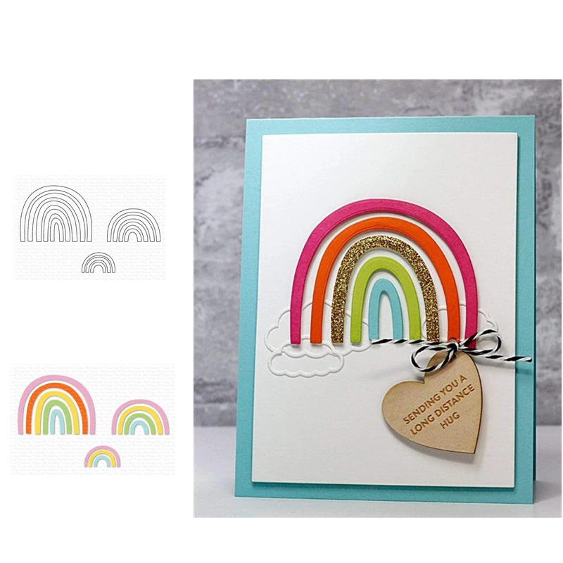 Красивая Радуга металлическая трафаретная пресс форма для DIY альбом