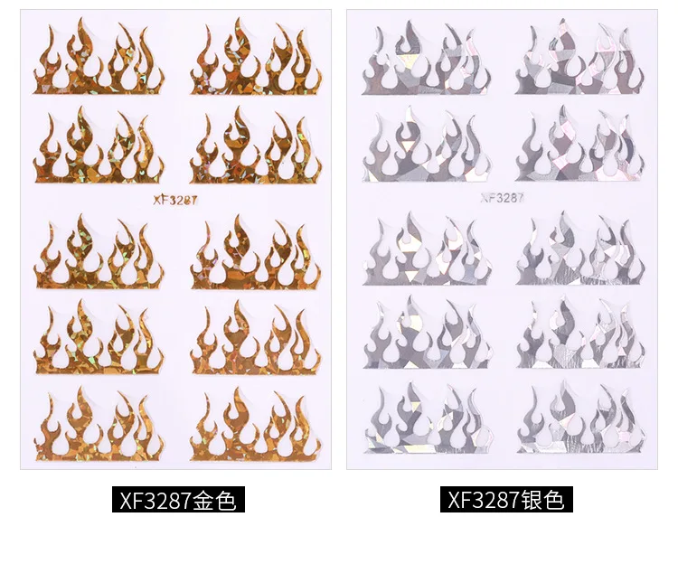 Ультратонкий дизайн ногтей Mirage Aurora Flame осенние слайдеры Nailart стикеры самоклеящиеся огненная фольга matrica для маникюра Deco Tips