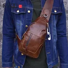 Мужская нагрудная сумка AETOO, из мягкой кожи, с защитой от взлома