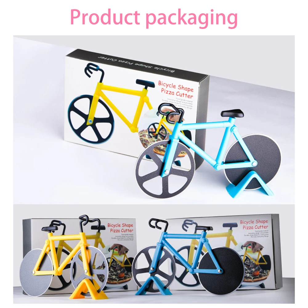

Two-wheel Bicycle Shape Knives Knife Pizza-Tool Stainless Steel Bike Round Pizza Cutter Knives Pizza Tool Kitchen Bake Gadget