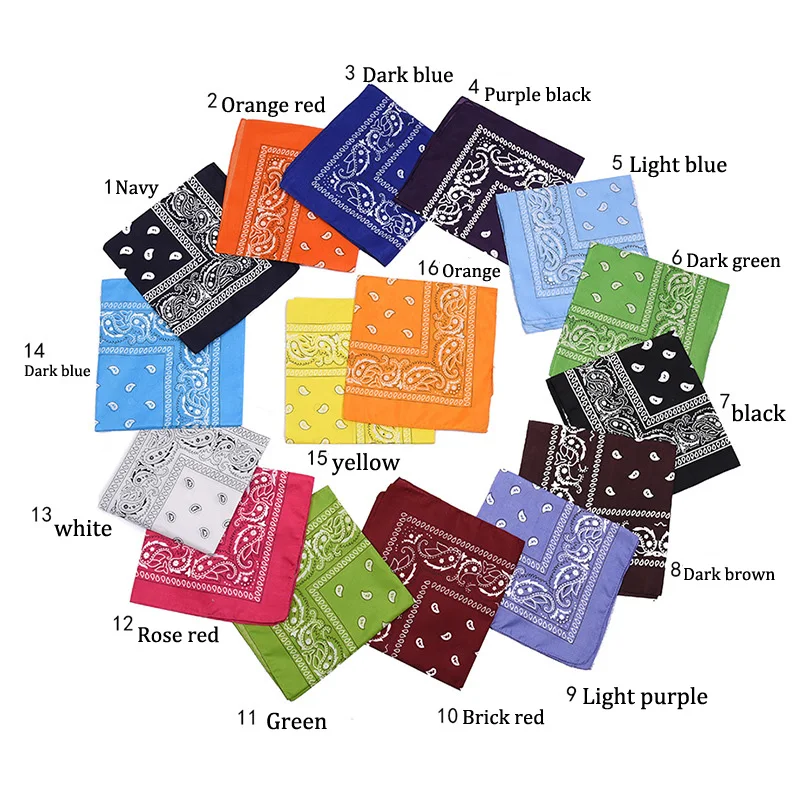 Бандана из 100% хлопка квадратный шарф в стиле хип хоп 55 см * черная красная повязка