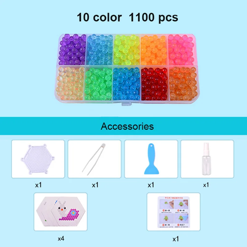 aquabeads Цвет Кристалл bean DIY Аква распыления воды Magic Бусины 3D головоломки