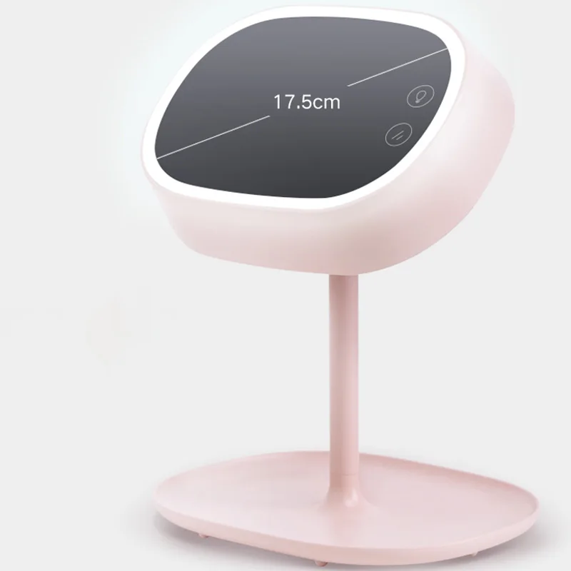 

Simple Dressing Table With Lamp Makeup Mirror Desktop Led Table Lamp Dormitory Portable Vanity Mirror With Cosmetic Storage Tray