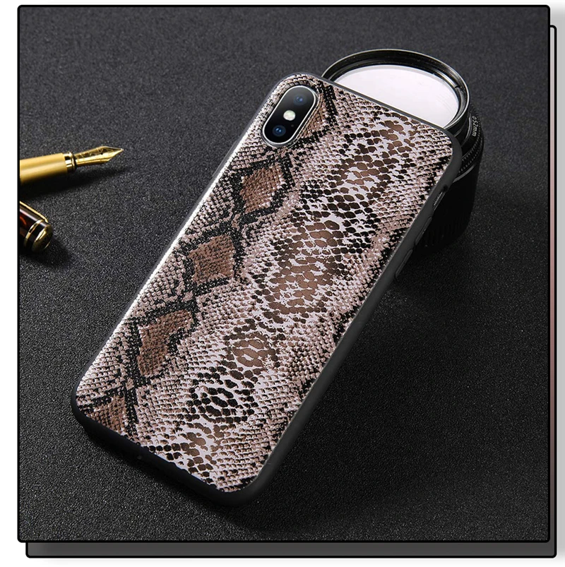Lovebay чехол кожа змеи, зерно телефонные чехлы для iphone X Case мягкий Животные Печатный чехол-накладка на заднюю крышку для iphone 6 6S 7 8 плюс XS Max X XR