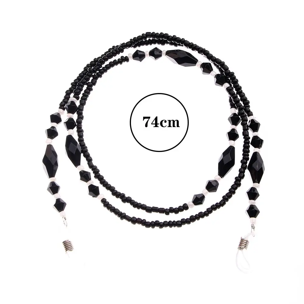 

1Pcs Women Eyeglass Black Acrylic Beads Chains Anti-slip Eyewear Cord Reading Glasses Rope