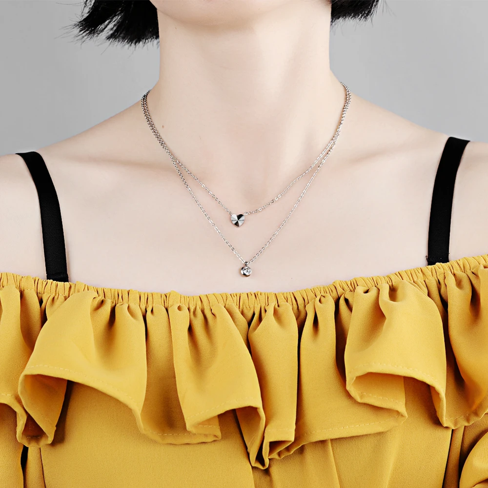 Женское ожерелье с подвеской в виде сердца из нержавеющей стали|fashion necklace|necklace