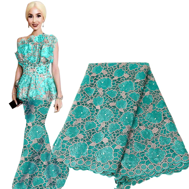 

New Arrival Embroidery African Lace Fabric High Quality French Nigerian Voile Lace For Wedding Floral Pattern Lace 2019