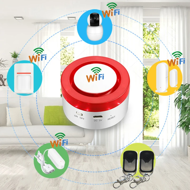Wofea wifi датчик воды с автоматическим запорным клапаном умная сирена Автоматизация совместима с Alexa