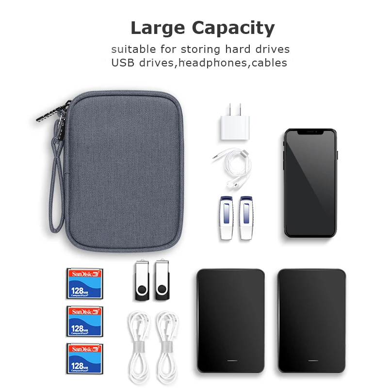 Защитный чехол для внешнего жесткого диска BUBM сумка хранения аккумулятора USB