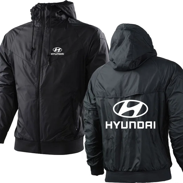 

spring autumn Men's hoodie for Hyundai Car Logo Print Casual high quality Hooded Sweatshirts zipper Hoodies Man Clothing
