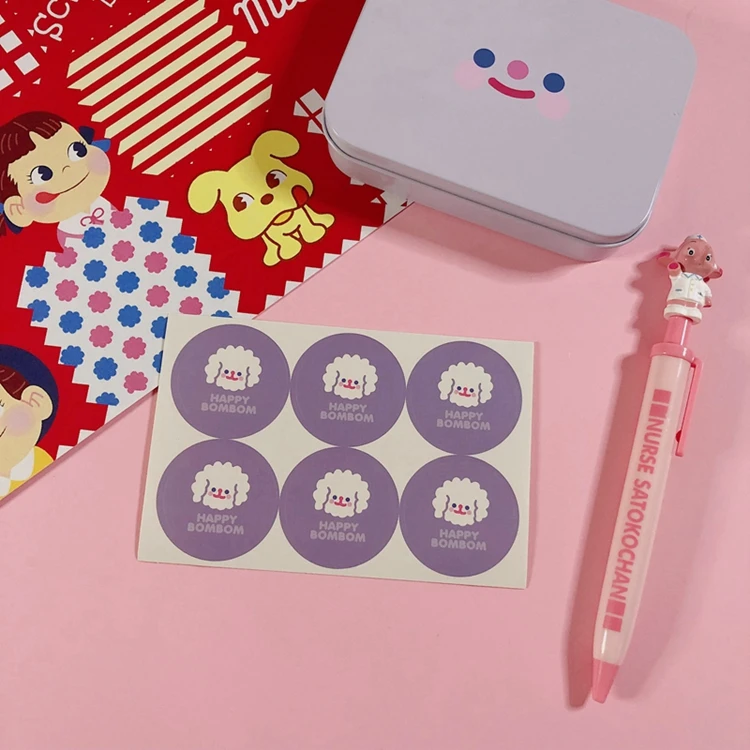 Kawaii Bear Pink Peach Decoration Sticker DIY Scrapbooking Label Diary Album Sticker Escolar Toy Sticker Cute Stationery