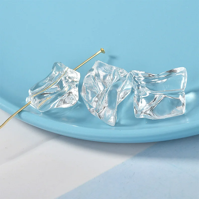 Прозрачные Акриловые серьги с прямым отверстием в форме льда необычная форма