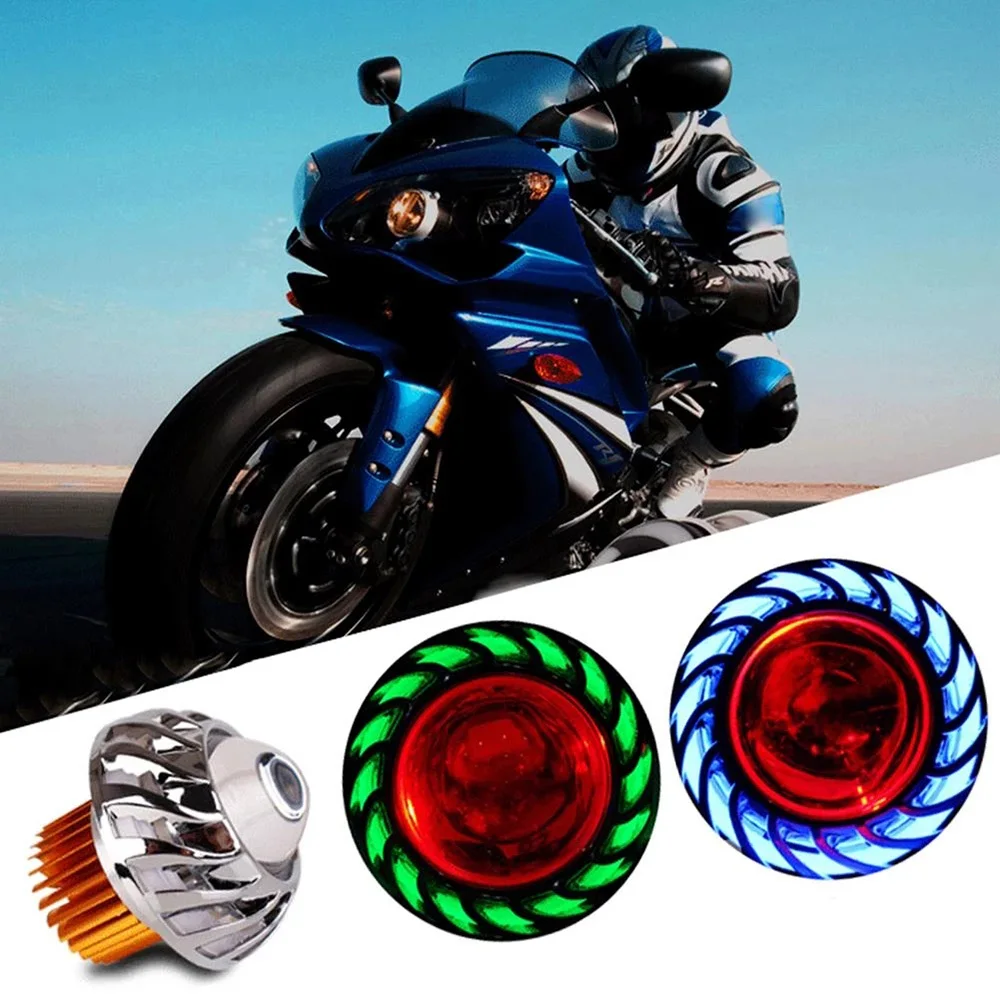 

YSY Motorcycle Headlight Fog Light LED Projector Lens Universal Scooter Single Halo Angel Devil Eye Spot Light Motos Accessories