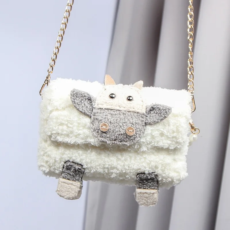 

Fashion Year Gray And White Of The Ox Cute Calf Sewed On The Bag Luggage Accessories Decoration Handbag To Decorate The Pattern