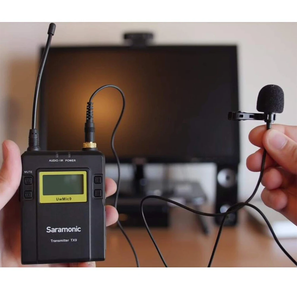 Saramonic UwMic9 вещания UHF Беспроводной петличный микрофон системы Передатчики+ один приемник для DSLR видеокамеры Тур гид