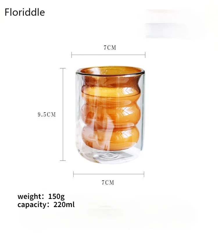 Colored Double Layer Glass Cup Tumbler Nordic Home Coffee Milk Juice Tea Mug Heat Resistant | Дом и сад