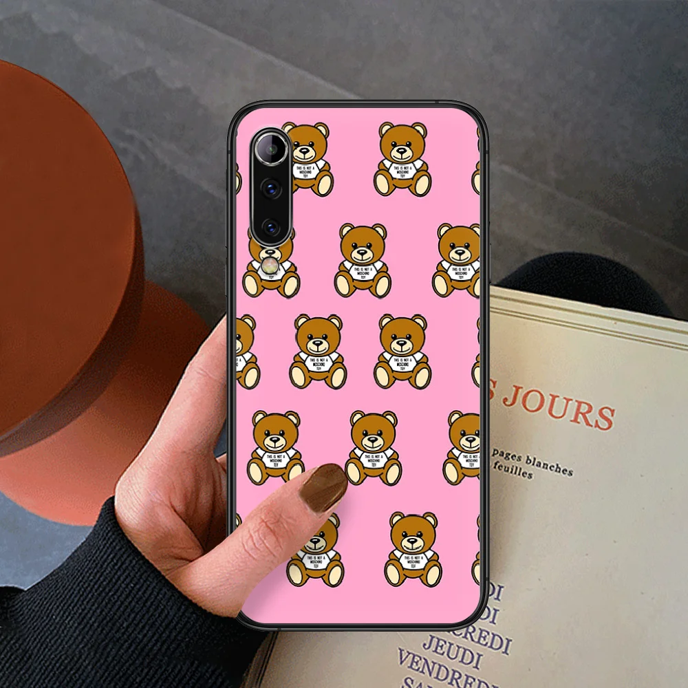 

Italy Luxury Bear Brand Phone Case For Xiaomi Mi Note 10 A3 9 MAX 3 A2 8 9 Lite Pro Ultra black Shell 3D Coque Painting Cover