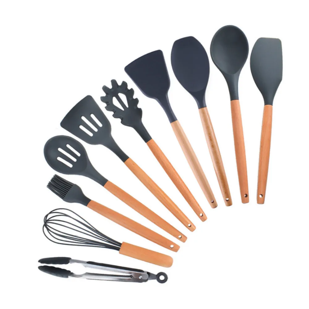 

Free Shipping 9PCS SET Silicone Kitchen Tools Spatula Turner brush egg beater Cooking Utensils kitchen utensils set