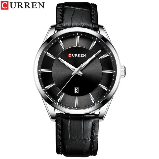 black black white CURREN Брендовые мужские часы Топ Мода Бизнес люкс Кварцевые водонепроницаемые мужские часы спортивные мужские наручные часы Relogio Masculino - Цвет: black black white