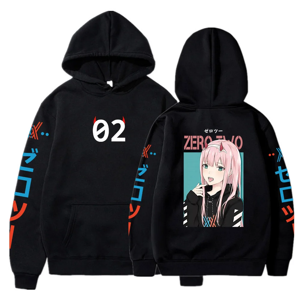 

Толстовка унисекс с капюшоном Zero Two 02, с длинным рукавом