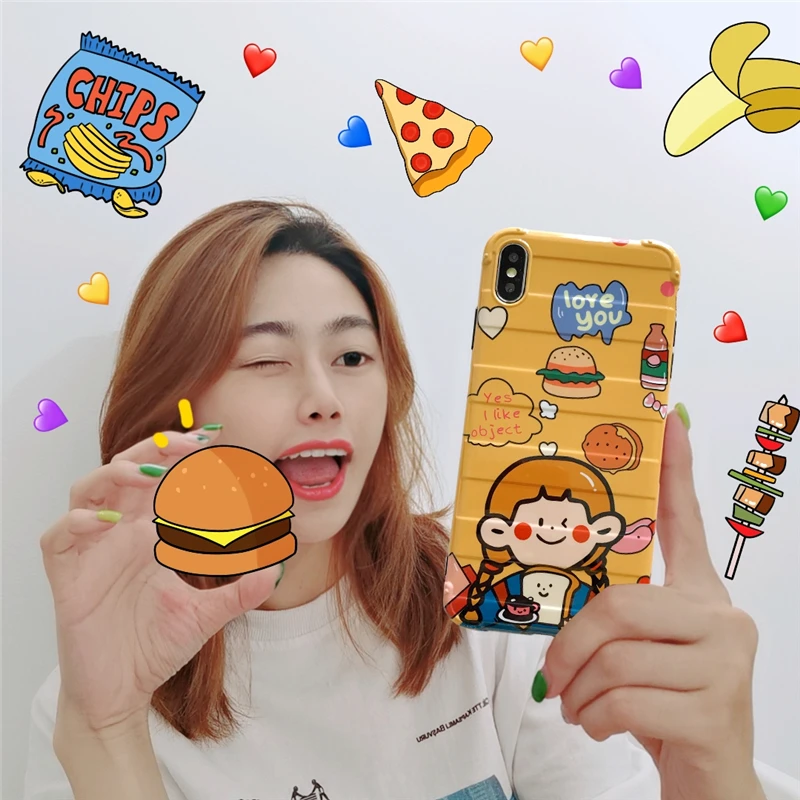 Мультфильм веселый костюм чехол с узорами для девочек телефона iphone 6 7 8 6s плюс