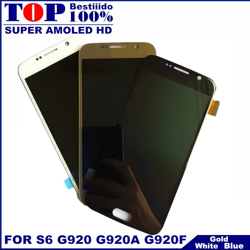 Для samsung Galaxy G920F G920 S6 дигитайзер ЖК дисплей экраны для мобильных устройств 100%