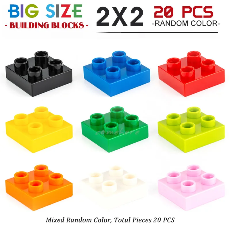 

Children's Puzzle Compatible Brand Large Particle DIY Creative Assembly 2x2 Hole Bulk Models Building Toy Block Splicing Toys