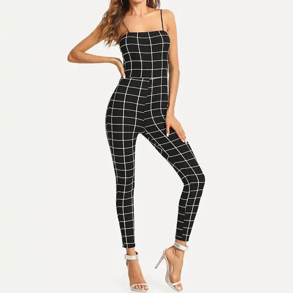 Женский Облегающий комбинезон без рукавов эластичный Модный с открытой спиной