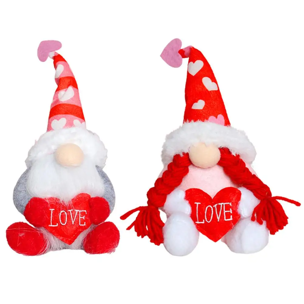 

Gnomes Decor For Valentines 2Pcs Valentines Gnomes Plush For Valentines Day Gift Handmade Scandinavian Folklore Tomte Elf For H