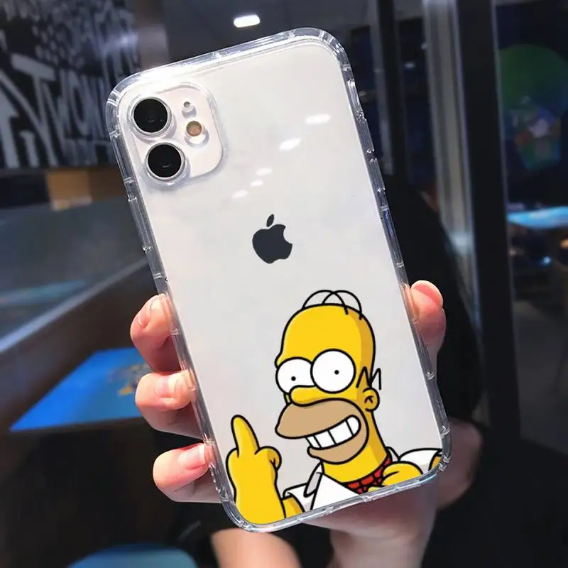 

Simpson Phone Case Transparent for iPhone 11 12 mini pro XS MAX 8 7 6 6S Plus X 5S SE 2020 XR