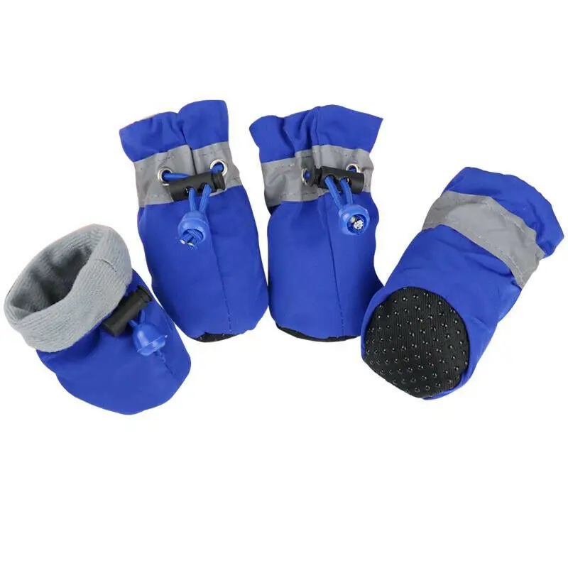

Soft Dog Shoes 4Pcs Adjustable Drawstring Non-slip Rain Boots for Pet Dogs Puppy Cat MDJ998