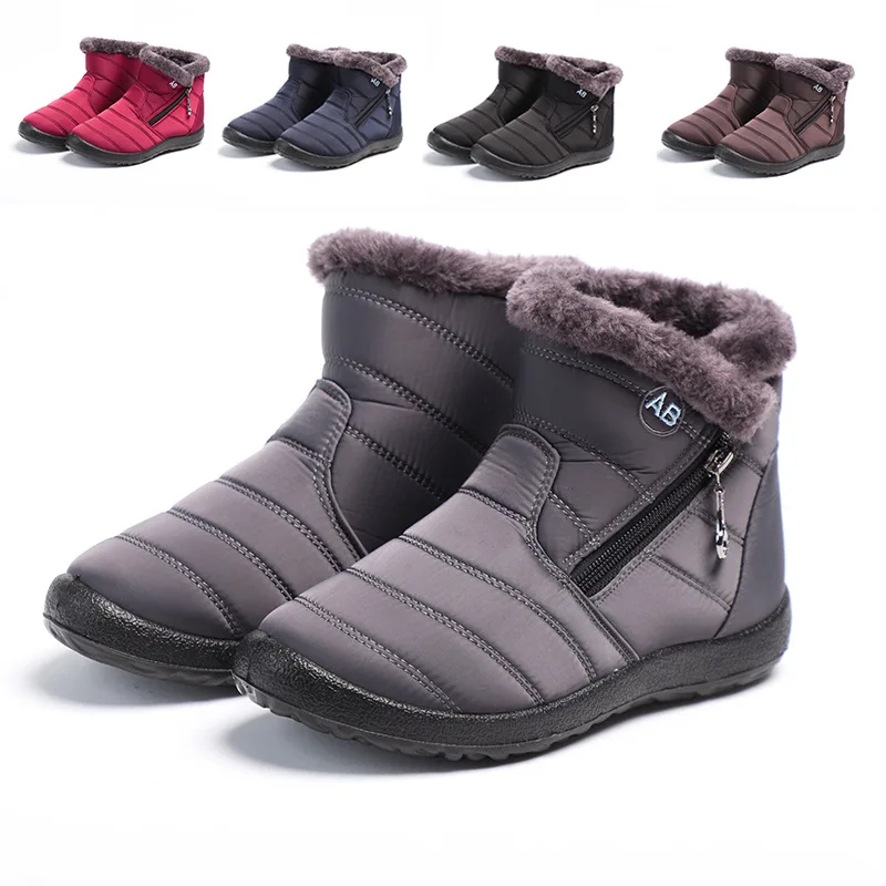النساء أحذية 2021 الشتاء الأحذية الثلوج امرأة الأحذية مع أفخم داخل بوتاس موهير للماء زائد حجم 43 أحذية الشتاء الإناث الجوارب